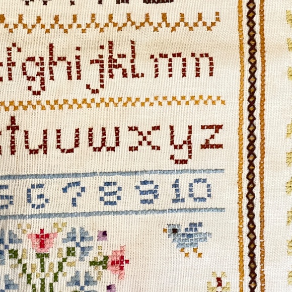 Vintage Columbia Minerva Gutierrez Cross Stitch Alphabet Sampler Unframed 77 - Picture 10 of 16